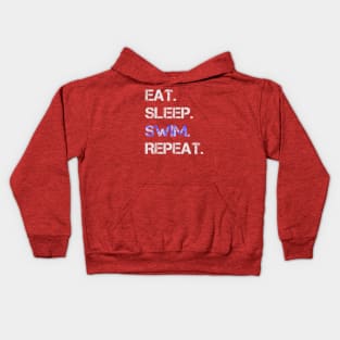 Eat Sleep Swim Repeat Kids Hoodie